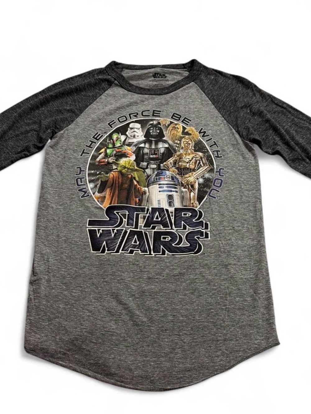 NWT Disney Star Wars Grey Raglan Graphic Kids Tee Sz S NWT